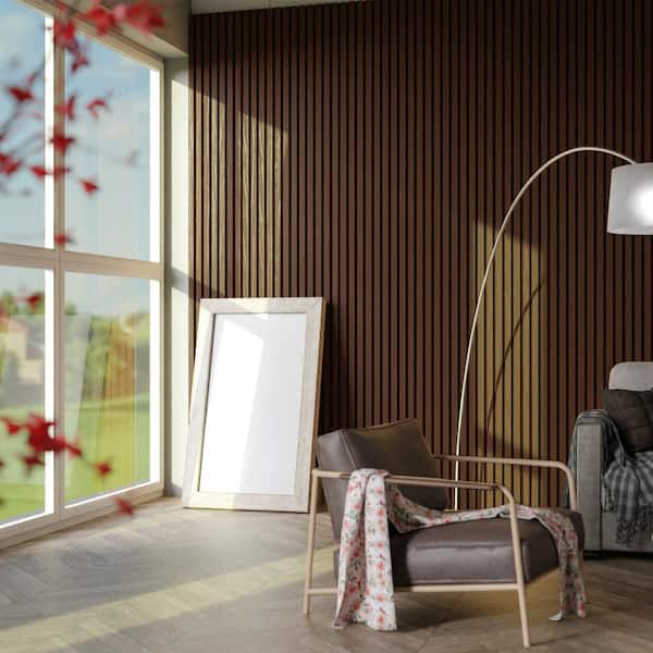 Art3dwallpanels 0.83 in. x 94.49 in. x 4.87in. Wood Slat Acoustic