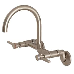 Concord 2-Handle Wall-Mount Standard Kitchen Faucet in Brushed Nickel