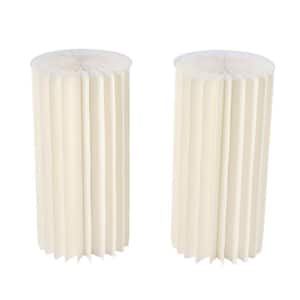 23.6 in. Tall Indoor/Outdoor White Foldable Cardboard PVC Plastic Table Cylinder Flower Stand (2-Piece)