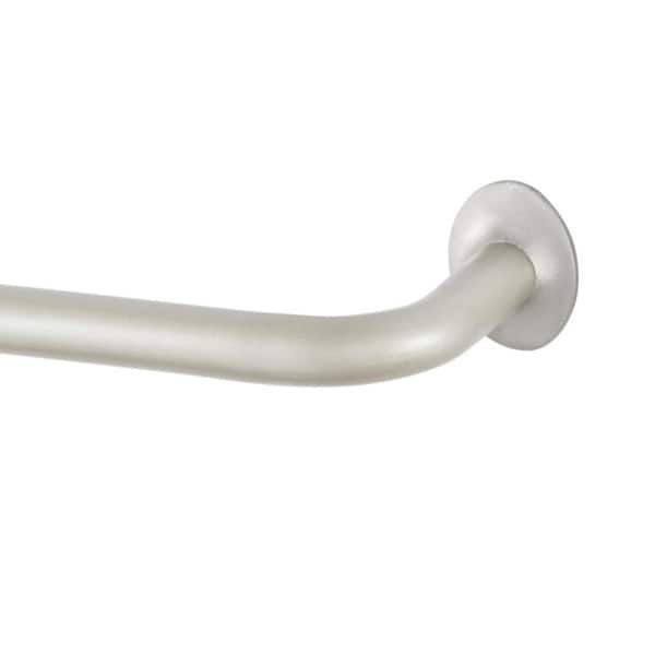 Eclipse 48 - 86 in. Adjustable 5/8 in. Room Darkening Wrap Around Single Curtain Rod in Silver