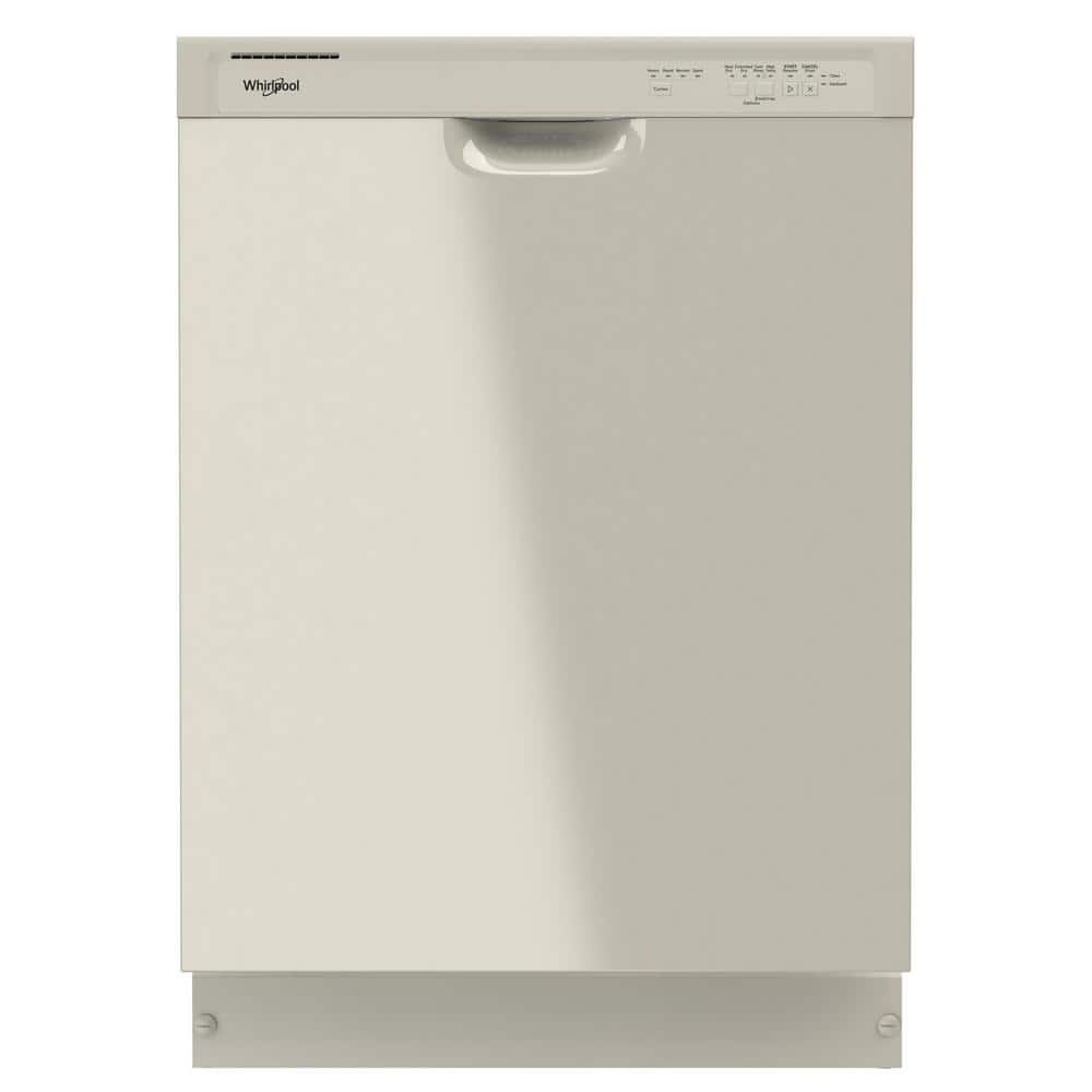 Whirlpool 24 in. Front Built-In Tall Tub Dishwasher in Biscuit with 4-Cycles, Biscuit-on-Biscuit