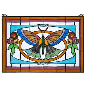 Butterfly Ballet Tiffany-Style Stained Glass Window Panel