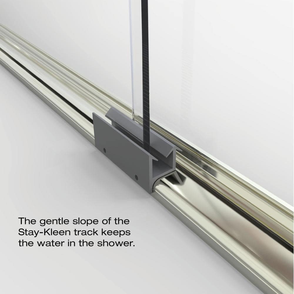 Classic Brushed Nickel Semi-Frameless Sliding Shower Door