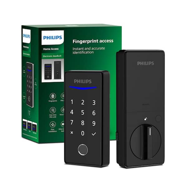Matte Black Fingerprint Touchscreen Electronic Deadbolt (works with many Smart Devices)