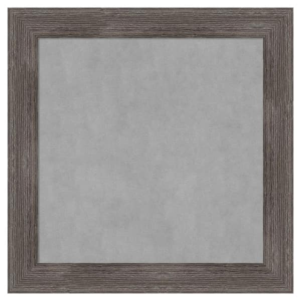 Amanti Art Pinstripe Lead Grey 15 in. x 15 in Framed Magnetic Board