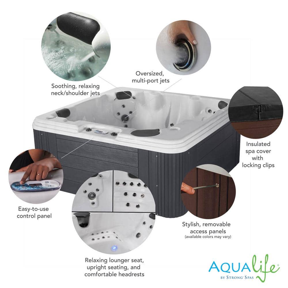 Annapolis 6-Person Espresso and White Square Hot Tub