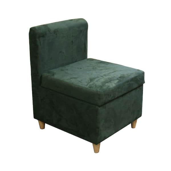ORE International Green Polyurethane Storage Accent Chair