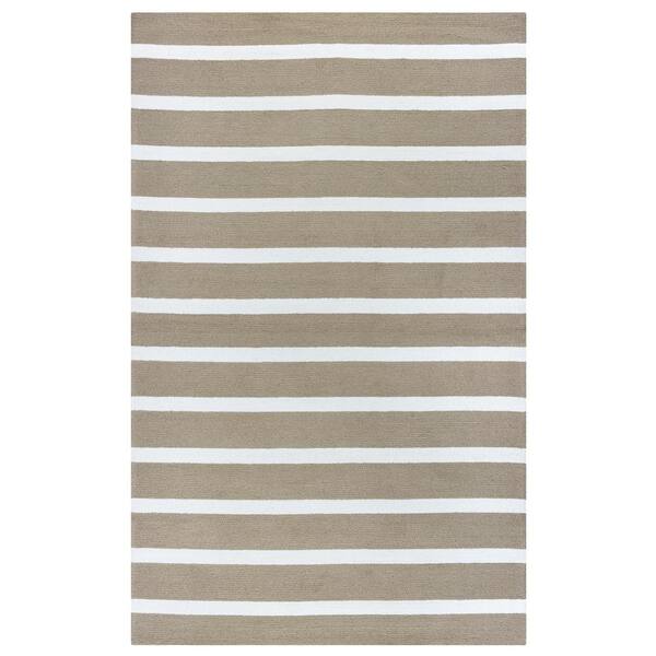 Rizzy Home Azzura Hill Taupe Striped 8 ft. x 10 ft. Indoor/Outdoor Area Rug