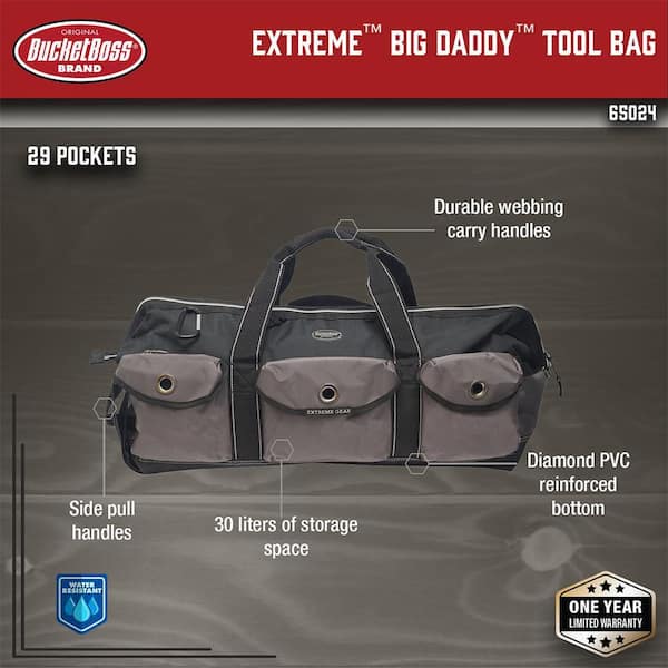 Bucket Boss Tool Bag,Extreme Big Daddy,28 Pocket 65024, 1 - Kroger