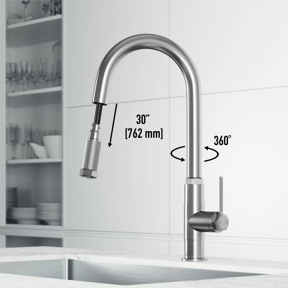Hart 18" Stainless Steel Pull-Down Kitchen Faucet with Spray