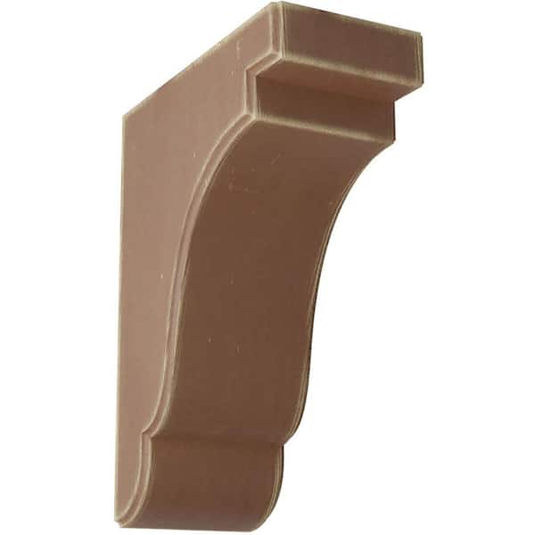 Ekena Millwork 3-1/2 in. x 9-1/2 in. x 7-1/4 in. Weathered Brown Bedford Wood Vintage Decor Bracket