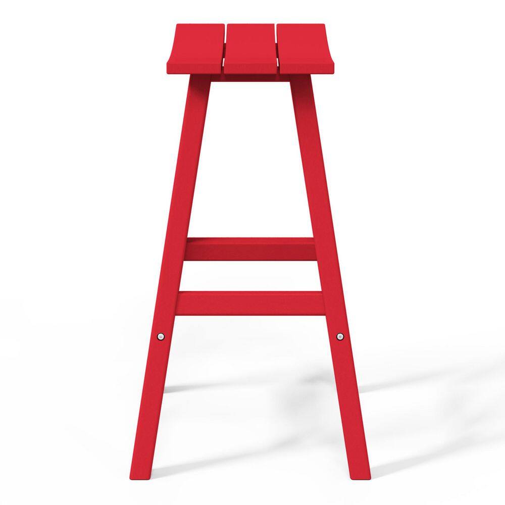 Laguna All-Weather HDPE Curved Saddle Bar Stool 29" Red