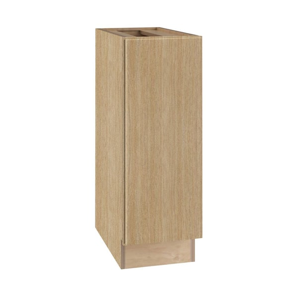 Hargrove 9 in. W x 24 in. D x 34.5 in. H Assembled Plywood Full Height Door Base Kitchen Cabinet in Vanguard Oak Left