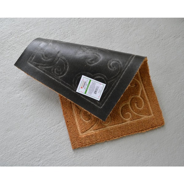 Vinyl Back Embossed Welcome 30 in. x 18 in. Coir Door Mat