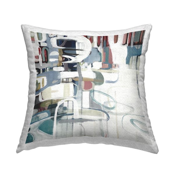 Stupell Industries Chaotic Overlapping Shapes Outdoor Printed Throw Pillow by Lisa Ridgers