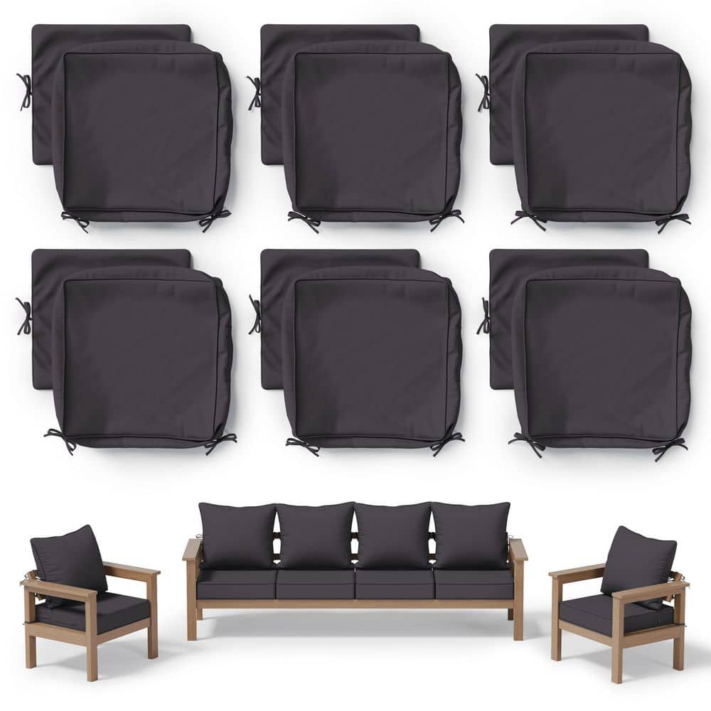 24 in. x 24 in. Slipcover Replacement Outdoor Waterproof Seat&Back Cover Set for Chair and Sofa Grey (6-Pack) price history on PriceWatchPro