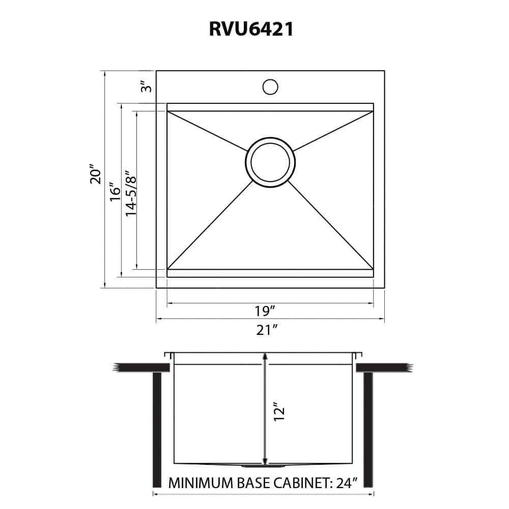 Ruvati 24" Stainless Steel Drop-In Utility Sink with Grid