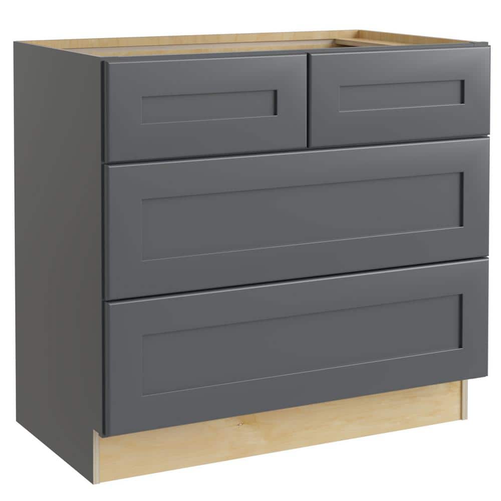 Newport 36 in. W x 24 in. D x 34.5 in. H Assembled Plywood Cooktop Base Kitchen Cabinet in Deep Onyx with Soft Close price history on PriceWatchPro