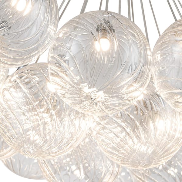 HUOKU Neuvy 19-Light Polished Chrome Cluster Pendant