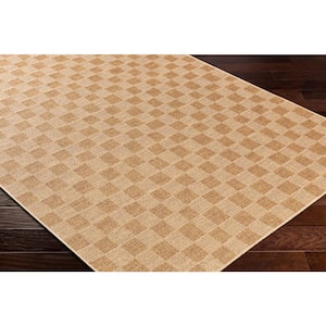 Pismo Beach Natural Wheat Checkered 8 ft. x 10 ft. Indoor/Outdoor Area Rug