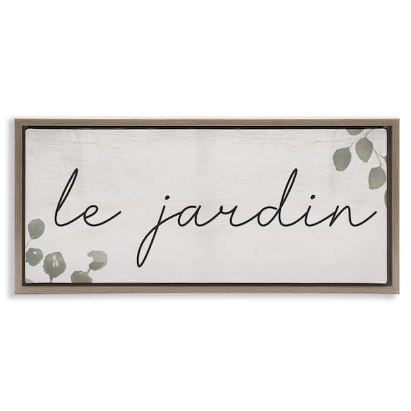 Stupell Industries Le Jardin Garden by Daphne Polselli Brown Floater Frame Nature Graphic Art Print 11 in. x 25 in.
