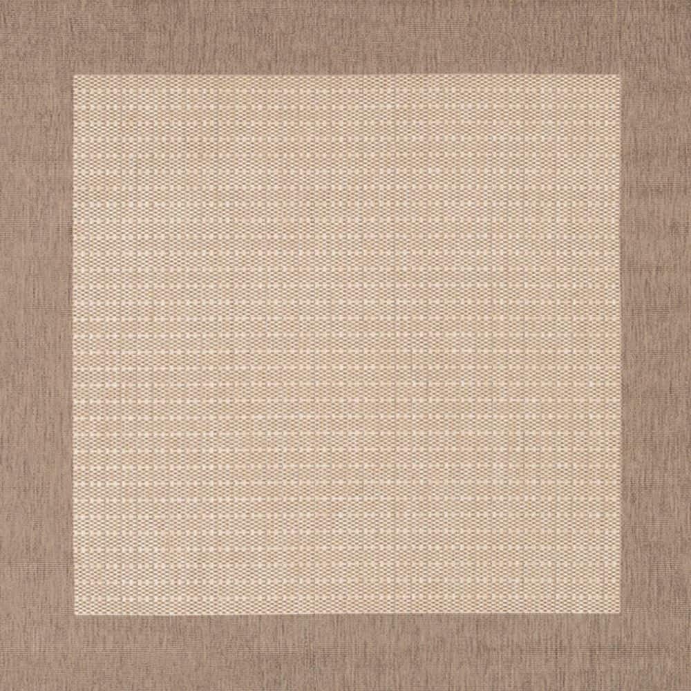 Couristan Recife Checkered Field 8 ft. x 8 ft. Tan-Brown Square Solid ...
