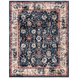 Charleston Navy/Ivory 8 ft. x 10 ft. Floral Area Rug