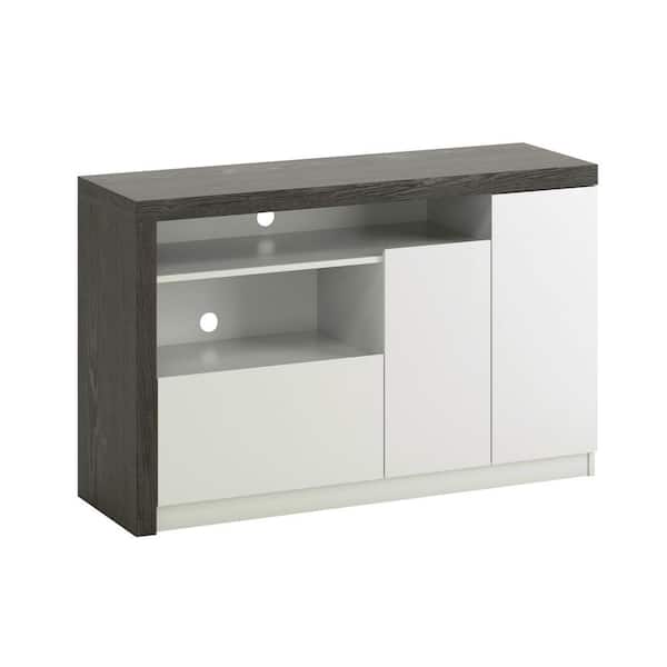 SAUDER Hudson Court 47 in. Charcoal Ash with Pearl Oak Accents Engineered Wood TV Stand with 1-Drawer fits 50 in. TV
