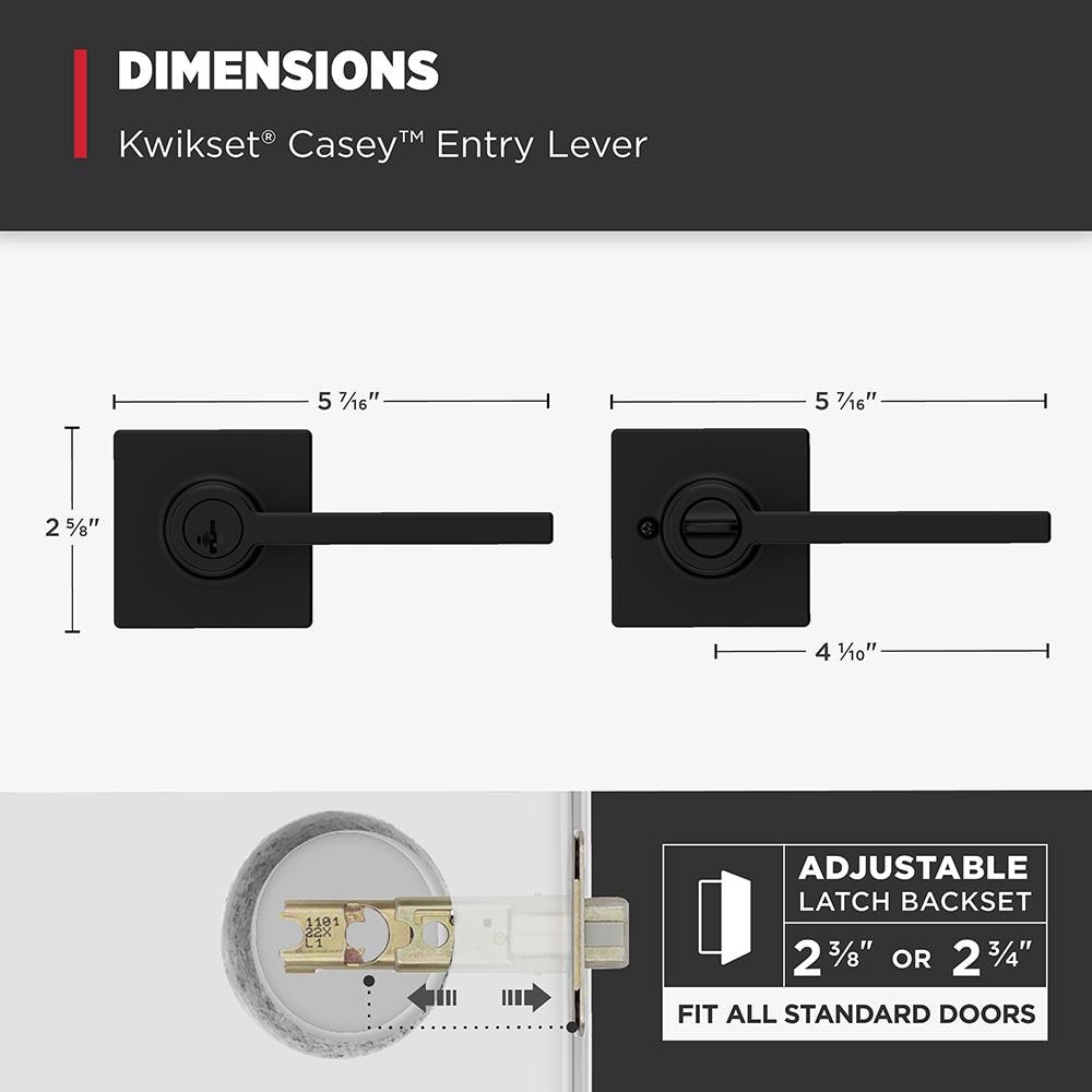 Matte Black Contemporary Keyed Entry Door Lever
