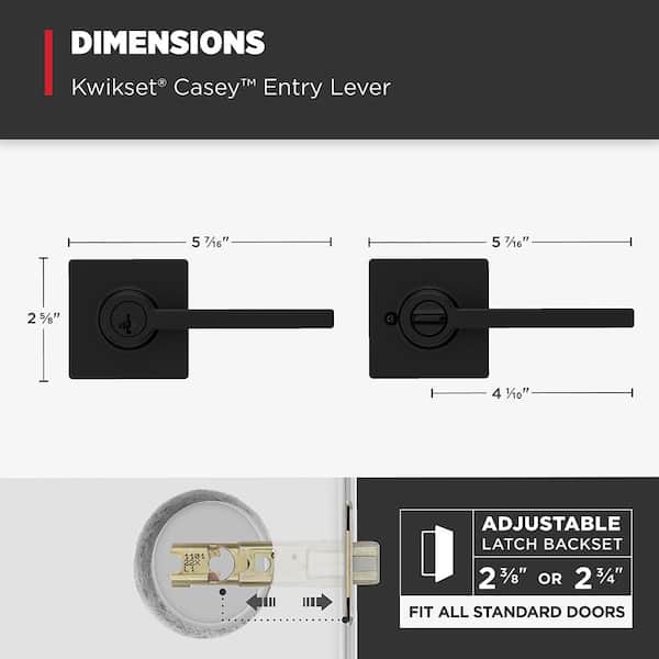 Kwikset Series Casey Matte Black Exterior Keyed Entry Door Handle with  Smartkey in the Door Handles department at