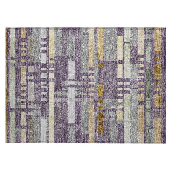 Chantille Machine Washable Indoor/Outdoor Abstract ACN3051 Plum 2 ft. x 3 ft. Accent Rug