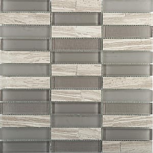 Illumina Halo Glossy 11.73 in. x 11.73 in. x 8mm Glass Mesh-Mounted Mosaic Tile (0.96 sq. ft.)