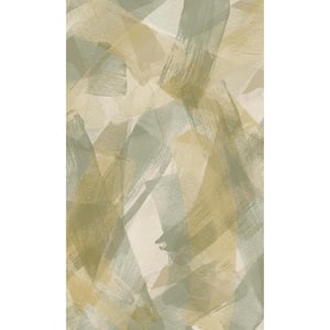 Green Beige Bold Sweeping Brushstrokes Print Non Woven Non-Pasted Textured Wallpaper 57 Sq. Ft.
