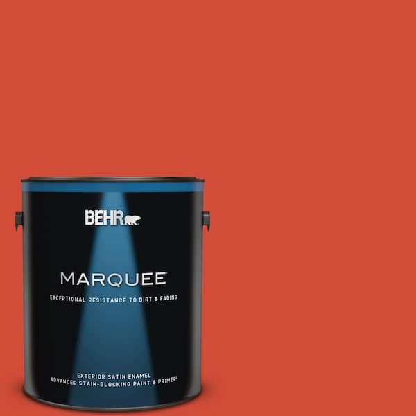 BEHR MARQUEE 1 gal. #S-G-190 Red Hot Satin Enamel Exterior Paint & Primer