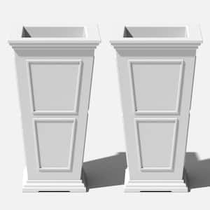 Brixton Series 28 in. T White Plastic Planter (2-Pack)