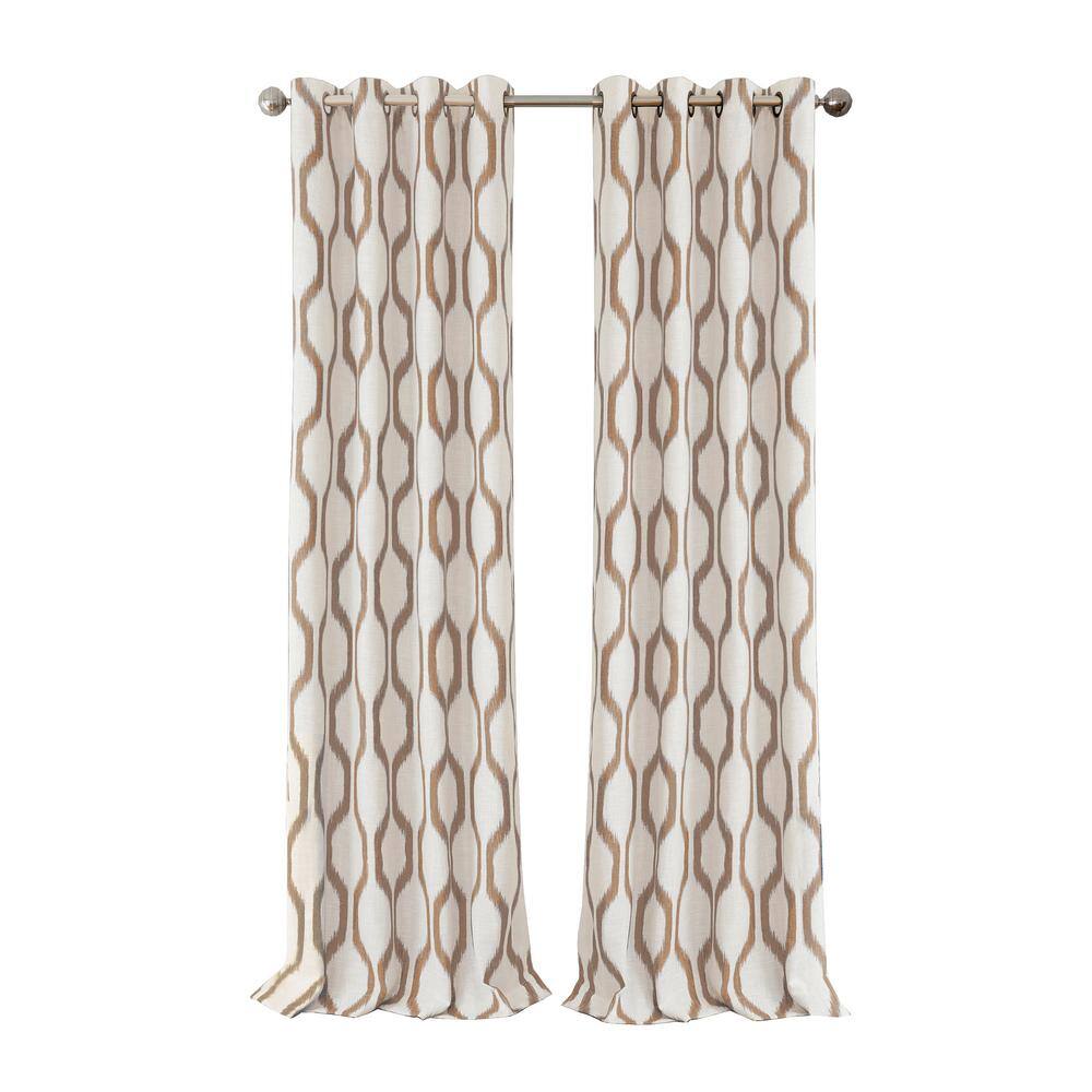 Natural Linen Blend Blackout Grommet Curtain Panel