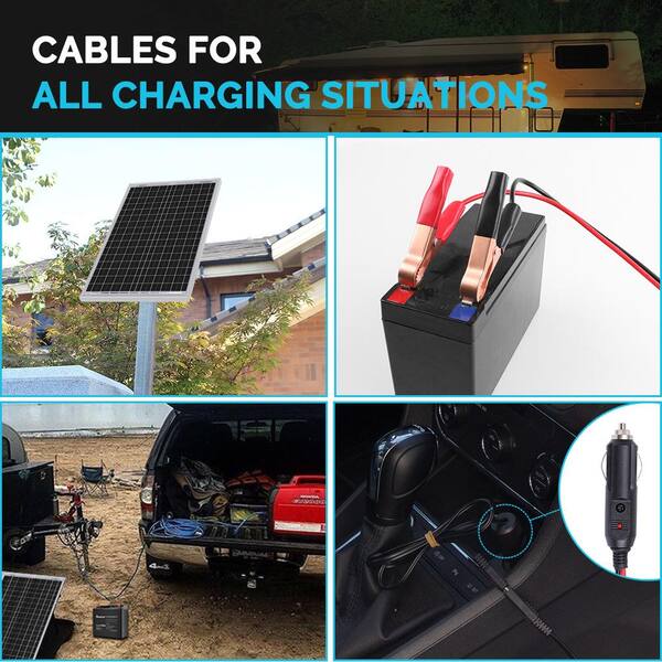 thumbnail image 2 of Newpowa 30 Watts 24Volts Waterproof Solar Panel Kit, 30W 24V Mono Solar Panel 10A PWM Solar Charge Controller Battery Cable, For RV Marine Fence Boat Car Motorcycle Battery Charge 2 of 11