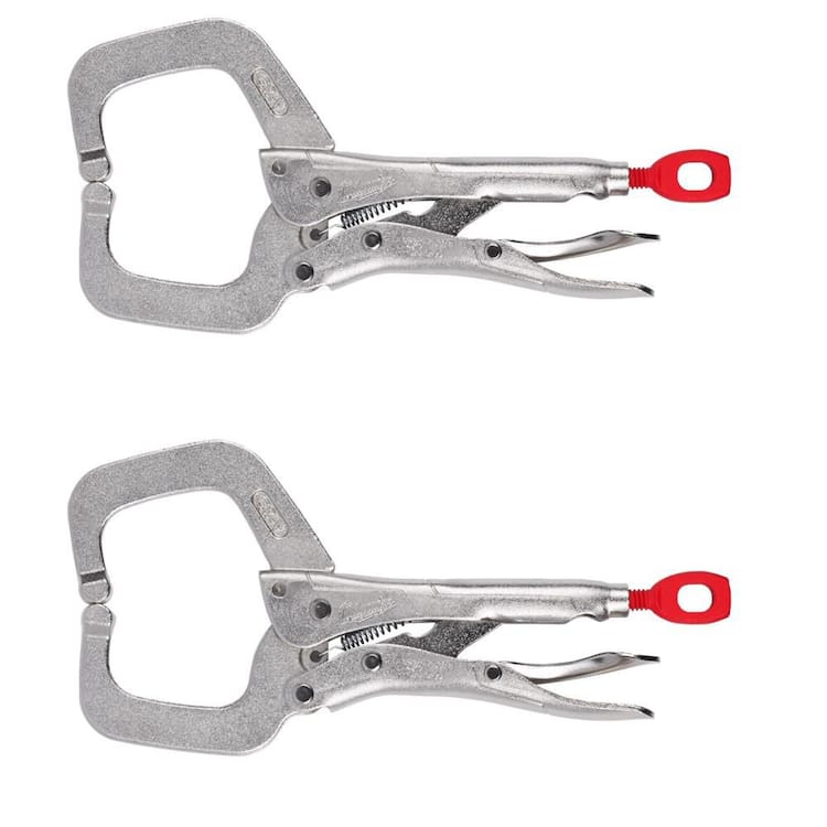 Milwaukee 6 in. Torque Lock Locking C-Clamp with Regular Jaws (2-Pack)