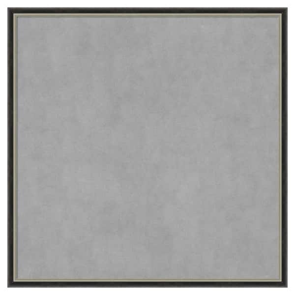Amanti Art Theo Black Silver Narrow 25 in. x 25 in. Framed Magnetic Board