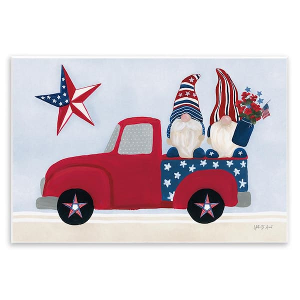 Stupell Industries Patriotic Gnomes in Truck by Yvette St. Amant Unframed Nature Graphic Art Print 13 in. x 19 in.