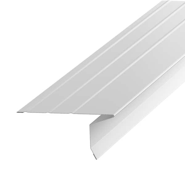 Amerimax Home Products F5 1/2 x 10 ft. White Aluminum Drip Edge Flashing with Open Face Hemmed Edges