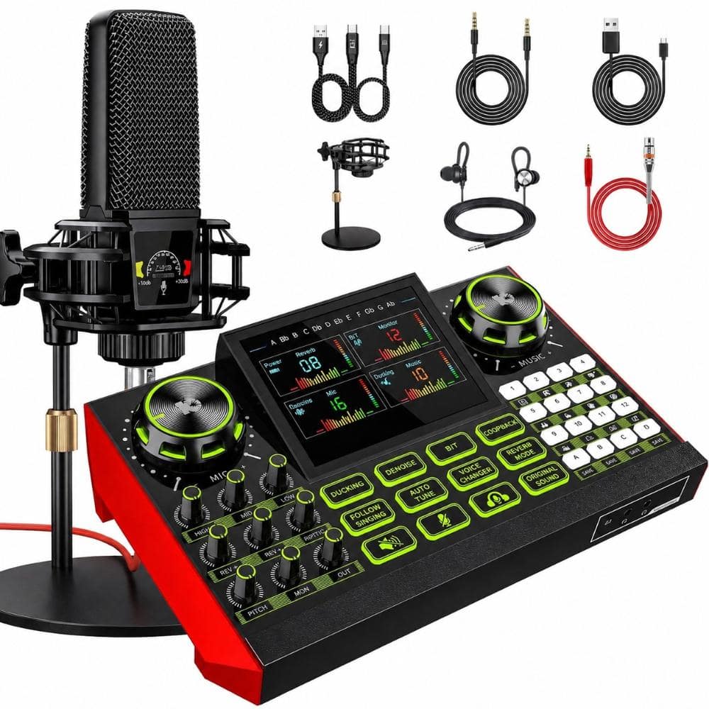 Podcast Equipment Series Audio Mixer Sound Card Accessory in Black 3-Pack Mixers 10.9 x 2.3 x 7.7