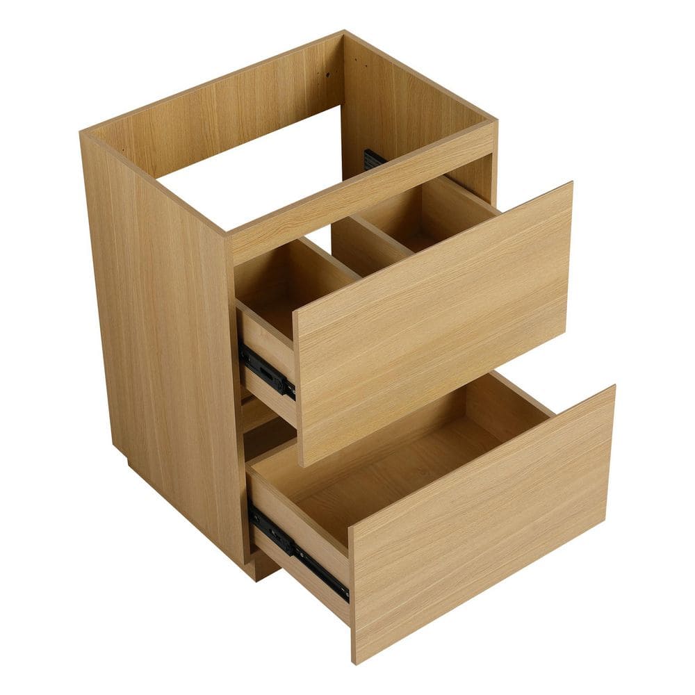 23.23 in. W Freestanding Bath Vanity Cabinet without Top in Oak with 2 Drawers, Unassembled