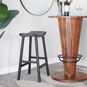 30 In. Black Birch Rustic Bar Stool