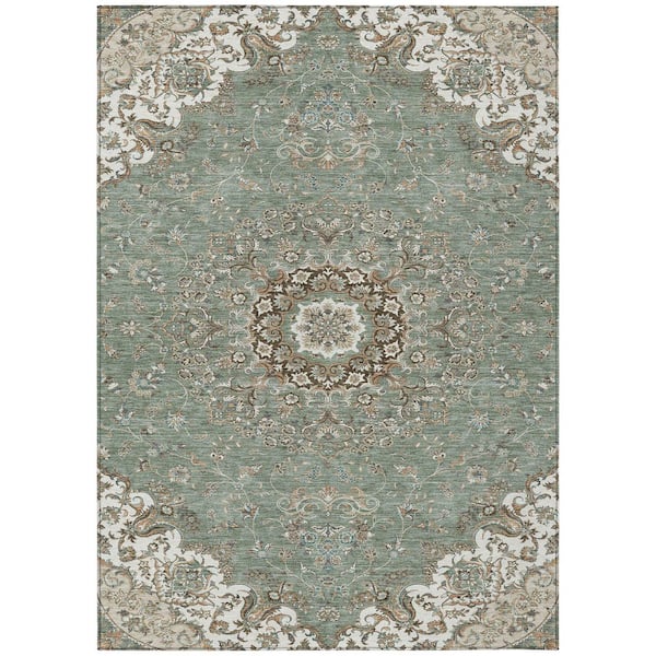Chantille Machine Washable Indoor/Outdoor Abstract ACN2495 Sage 3 ft. x 5 ft. Area Rug