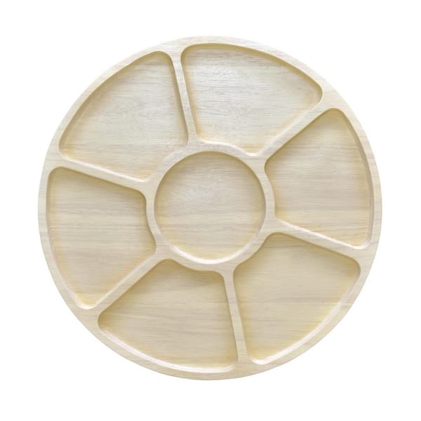 Hammock Wood 16 in. (Blonde) Para Rubber Tree Wood Divided Server