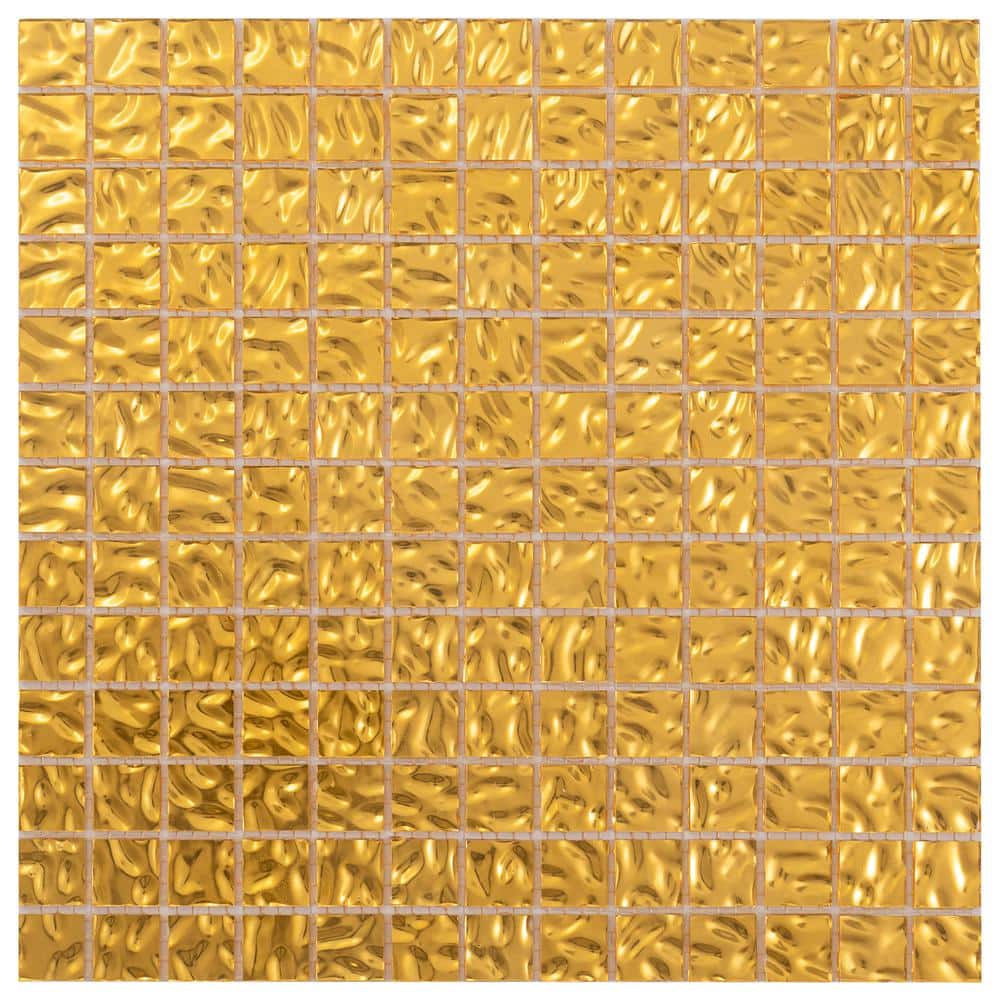 "Altin 4"" x 6"" Glossy Shimmer Gold Glass Mosaic Uniform Square Wall and Floor Sample Tile (0.13 sq. ft./Piece) (1-Pack)" price history on PriceWatchPro