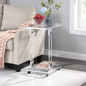 Chrome Kitchen Cart with Metal Base in Chrome