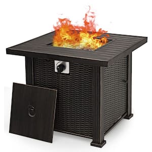 30 in. W Steel Propane Outdoor Patio Fire Pit Table