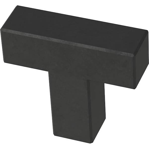 Franklin Brass Simple Modern Square 1-1/4 in. (32 mm) Modern Matte Black Cabinet Bar Knobs